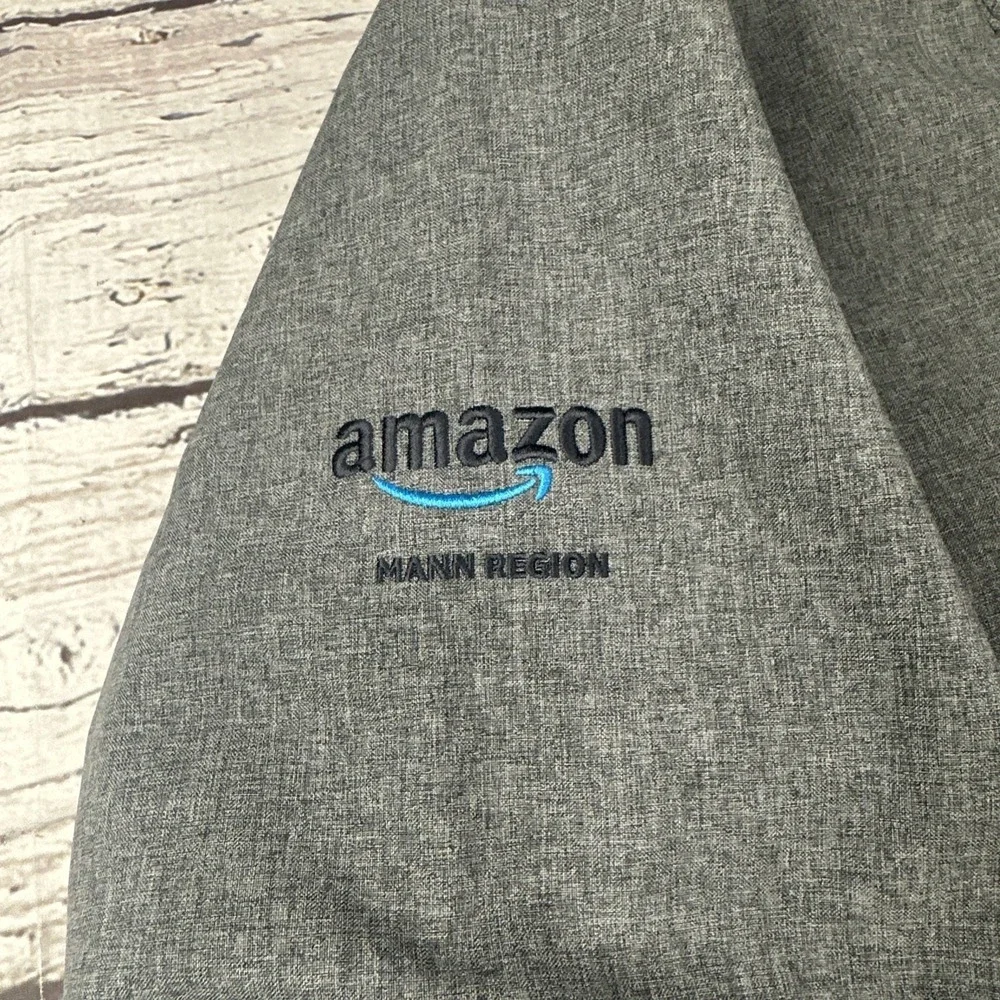 Mens XL The North Face Gray Full Zip Up Jacket Amazon Logo On Arm